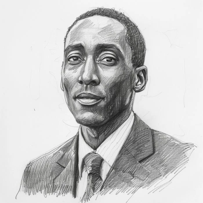 Soulmate sketch example of a man in a suit and tie