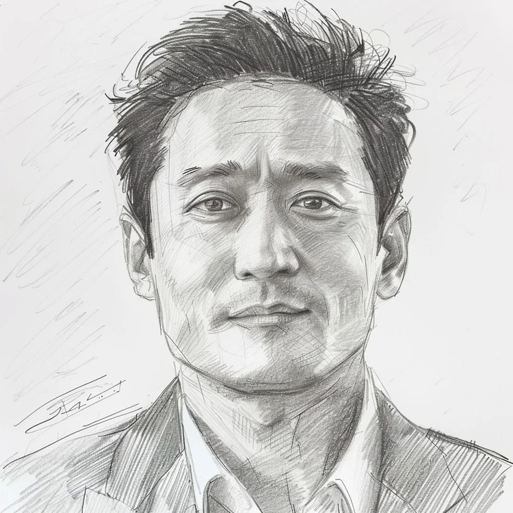 Sample soulmate sketch of a man with tousled hair in pencil